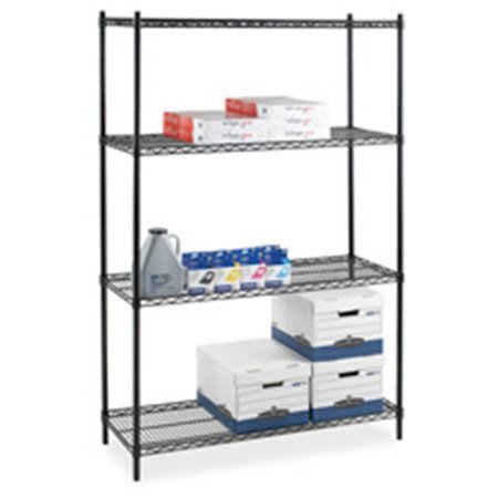 LORELL 2-Extra Shelves- f-Wire Shelving- 48 in .x 24 in.- Black LO463535
